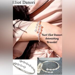 NWT! ELLIOT DANORI $100 STUNNING BRACELET SET IN 18K GOLD! BLINDING SHINE!